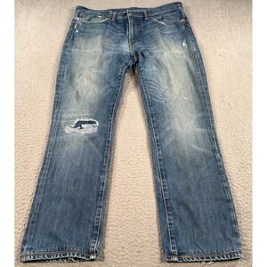 Levis 511 Jeans‎ Men's 36x26 Blue Denim Straight Leg Distressed Workwear Faded